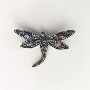 Vtg Sue B Sterling Silver 925 Dragon Fly Brooch
